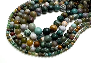 Cuentas de ágata natural, cuentas de piedras preciosas redondas lisas de ágata de lujo verde - PG306 - Imagen 1 de 7