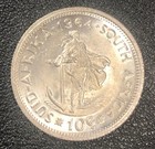 1964 South Africa Ten 10 Cents Silver World Coin Bu Uncirculated! Beautiful