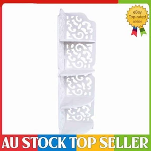 Chic White Corner Shelf: 4 Tier Storage for Bathroom Bedroom & Office - Picture 1 of 20