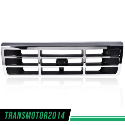FIT FOR 1992-1997 FORD F-250 F-350 PLATINUM CHROME FRONT BUMPER GRILL GRILLE Foto 1 de 4