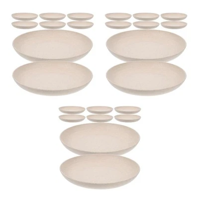  24 Stück tiefe Essteller: Unzerbrechliches Esstellergeschirr aus Weizenstroh, - Bild 1 von 4