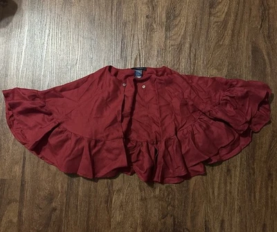 Poncho Burberry Nova Capa Lana Seda Botón Hecho en Italia Rojo Foto 1 de 4