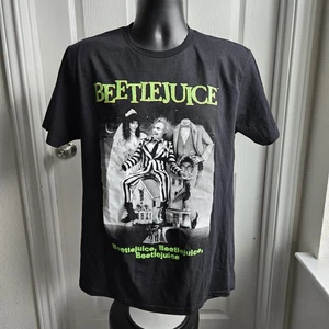 NWT Vtg Style Beetlejuice Short Sleeve Black Tee Size Medium Unisex Adult - Picture 1 of 7