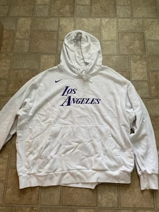 Nike Los Angeles Lakers City Edition Hoodie Men White Pullover Sweatshirt 3XL - Picture 1 of 4