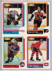 1986-87 OPC O-Pee-Chee hockey 4 card uncut sheet panel Chris Chelios RARE !!! - Picture 1 of 2