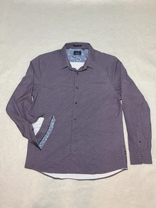 7 Diamanti 4 Vie Elasticizzati Performance Bottoni Uomo L Geometrico Viola AOP - Foto 1 di 10