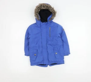 Next Boys Blue Hooded Parka Coat 3-4 Years - Picture 1 of 12