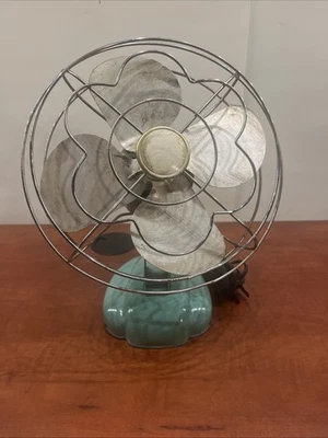 Mid Century VINTAGE 8" Turquoise Eskimo Fan McGraw Edison MCM 1950s - Image 1 of 4