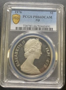 Fiji 1976 $1 / Km32a / PCGS PR66DCAM / Beautiful & Rare Silver Proof /3k Mintage - Picture 1 of 5