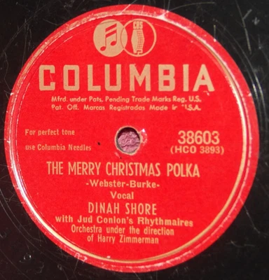 Dinah Shore Merry Christmas Polka Star of Bethlehem 78 PLAY GRADED Fully Tested - Image 1 of 4