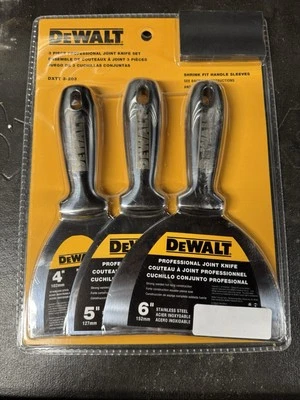 DeWalt Juego de 3 Cuchillos de Junta Profesional de 4", 5", 6" DXTT 3-203 Nuevo Foto 1 de 2