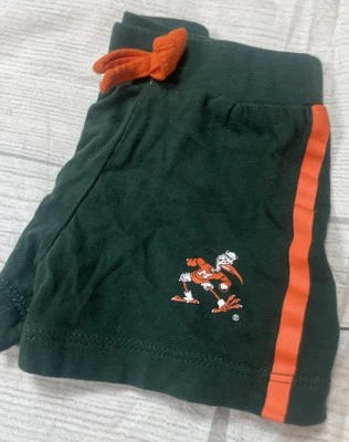 Pantalones Cortos Coliseo Bebé Recién Nacido 0-3 Meses Florida Miami Hurricane Algodón Verde Foto 1 de 4