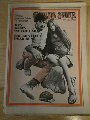 Rolling Stone magazine no 53 March -70 Grateful Dead Ken Kesey Zabriskie point Foto 1 de 4