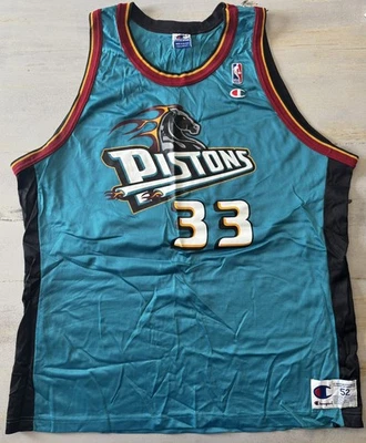 Camiseta deportiva vintage Grant Hill #33 verde azulado Detroit Pistons campeón para hombre 52 (2XL) NBA Foto 1 de 4