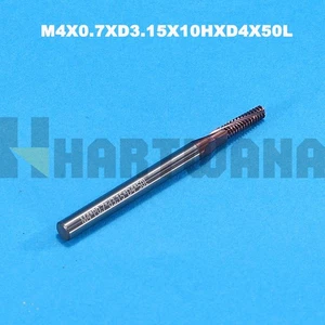 M4X0.7XD3.15X10HXD4 Carbide Milling Cutter Thread Mill Cutting Tool TiSiN Coated - Picture 1 of 6