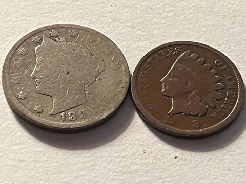 1893 V nickel & 1893 Indianhead Cent Cover