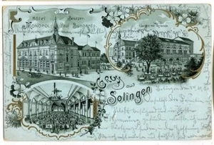 Mondschein-Litho AK Solingen,Hotel Monopol 1901 - Picture 1 of 2