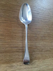 ANTIQUE SOLID SILVER OLD ENGLISH PATTERN DESSERT SPOON LONDON c1771 - Picture 1 of 4