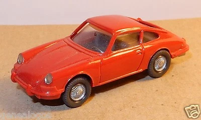 A Micro WIKING Ho 1/87 Porsche 911 Rosso Puro #16 No. Box Fari Dipinto - Immagine 1 di 3