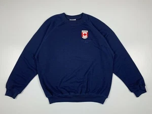 90's Adidas Vintage Colors of Sport Kelowna Canada Sweatshirt Size S Navy Blue - Picture 1 of 8