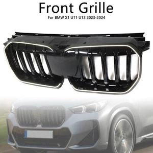 Gloss Black Front Bumper Kidney Grill Grille Fit BMW X1 U11 U12 2023-2024 - Picture 1 of 16