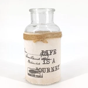 VNTG Life is a Journey Bottle With Burlap Wrap & Twine Cottagecore Home Décor T - Picture 1 of 9