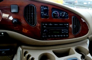 ABS GOLDEN BURLWOOD DASH TRIM KIT FOR FORD E-SERIES ECONOLINE 2001 -2005 NEW SET - Picture 1 of 15