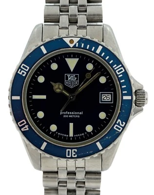 Tag Heuer 37mm Men's 1000 Series Blue Dial Watch w/ Jubilee 195/8 Band 980.613B! - Image 1 of 4