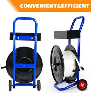 Strapping Dispenser Banding Cart For 8"x8" Poly and Steel Strapping with Tray - Picture 1 of 10