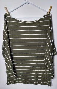 Fancyskin Women's Scoop Neck Top sz XXL 95% poly 5% spandex Cuffed long sleeve - Picture 1 of 2