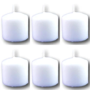 6X White Unscented Pillar Candle Candles Restaurant Wedding Decor Event 5x5cm - Picture 1 of 3