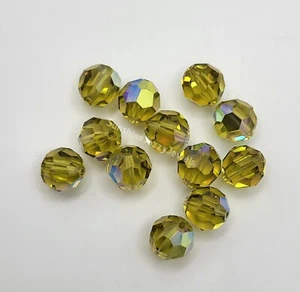 Swarovski Crystal Lime AB Round 5000 Beads; 2 Sizes: 4mm (24pc) or 8mm (6pc) - Picture 1 of 1