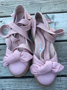 Puma Fenty By Rihanna Pink Leather Bow Creeper Size 8 Women’s Missing Shoe Lace - Picture 1 of 12