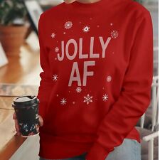 Jolly AF Womens Ugly Christmas Style Sweatshirt  