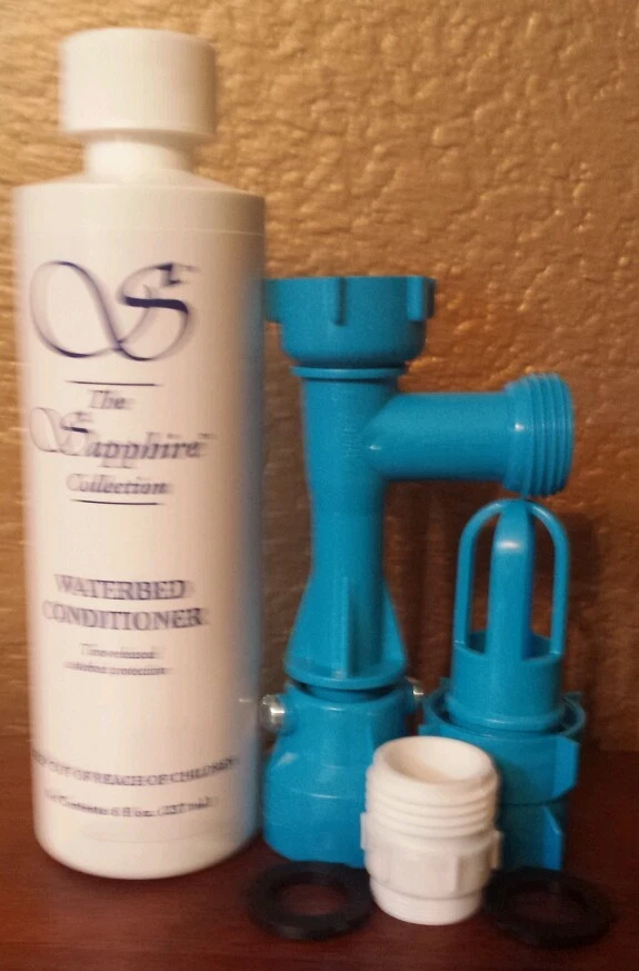 KIT DE LLENADO Y DRENAJE DE CAMA DE AGUA HIDRO AZUL con Lg. ACONDICIONADOR DE CAMA DE AGUA (8 OZ) Foto 1 de 1