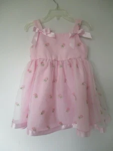 Vestido de Pascua para niña Ashley Ann talla 2T rosa liso sin mangas - Imagen 1 de 12