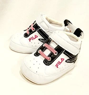 Nuevas Zapatillas Fila Infantiles Niñas Rosa + Blanco + Negro 0-6 Meses Nuevas con Etiquetas Foto 1 de 3