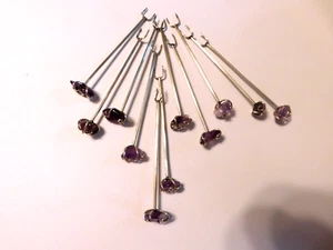 11 SILBERCOCKTAIL, HORS D'OEUVRE GABELN MIT AMETHYSTSTEIN - Bild 1 von 3