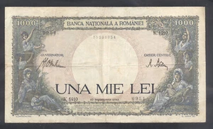 Billete de 1000 lei usado de Rumania 13009, 1941 con marca de agua en muy buen estado - Imagen 1 de 2