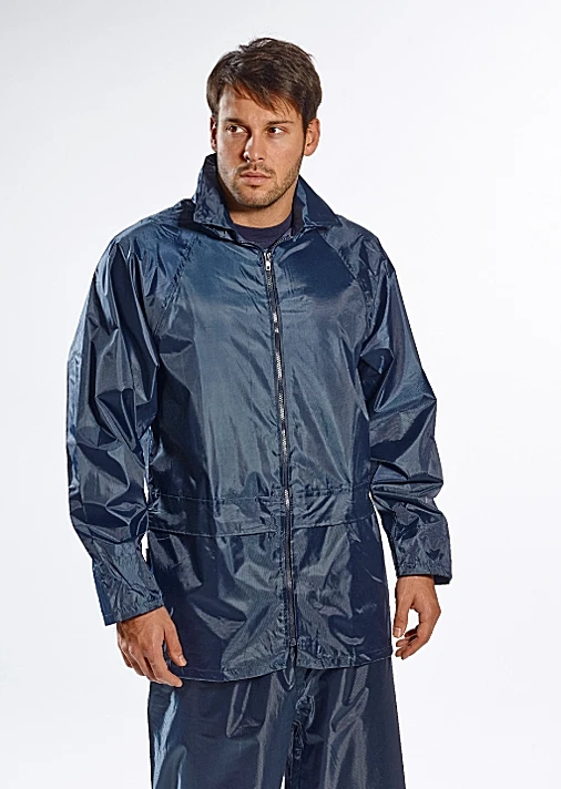 Portwest US440 Mens Waterproof Rain Jacket Lightweight Coat Pack Away Hood - Image 1 of 4
