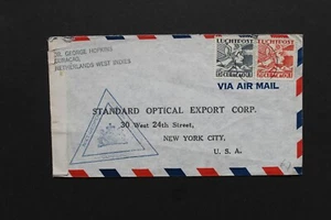 SE98 CURAÇAO 1942 US censored cover to New York,uncensored Curaçao cachet - Picture 1 of 2