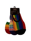 Vans 3 Pairs Womens Girls Canoodle Socks Size 6.5-10 Rainbow Multicolored Pride