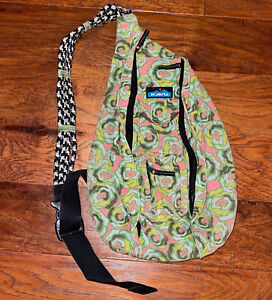 Kavu Original Rope Green Pink Handbag Crossbody Messenger Sling Bag Backpack