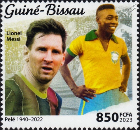 Lionel Messi & PELE Brazil Footballer Legend/Football Sport Stamp (2022) Cover