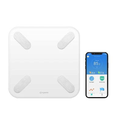 Digitale Personenwaage Smart Scale 180kg Bluetooth App Weiß mit 1000mAh Akku - Bild 1 von 4