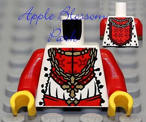 NEW Lego Kingdoms Red & WHITE MINIFIG TORSO Knight King Suit w/Gold Castle Chain - Picture 1 of 1