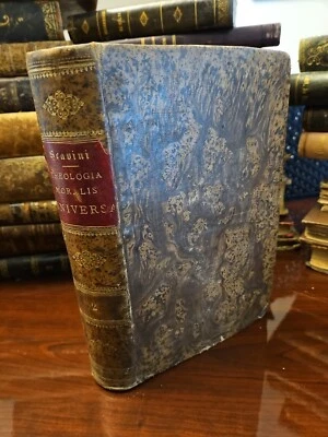 Antique 1882 THEOLOGIAMORALIS UNIVERSA, Latin, Leather, Milan, Religious  - Image 1 of 4