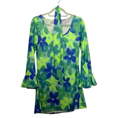 Peace Love Groovy Wild Flower Mini Dress Halloween Hippie Retro Costume Women S - Image 1 of 4