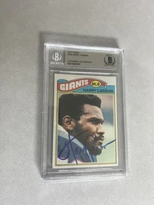 Harry Carson signed encapsulated Card Beckett BAS cert slabbed RC 1977 Topps 146 - Picture 1 of 2