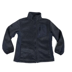Chaqueta Reebok Niños Gris Pequeña/8 Cremallera Completa Bolsillo Forrada de Vellón Cuello Tortuga - Imagen 1 de 12